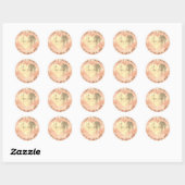 Bewaar de datum Trouwnaam Sepia Gold Copper Peach Ronde Sticker (Vel)