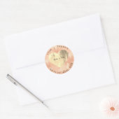 Bewaar de datum Trouwnaam Sepia Gold Copper Peach Ronde Sticker (Envelop)