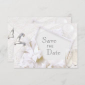 Bewaar de datum Trouwringen & champagneglazen Save The Date (Voorkant / Achterkant)