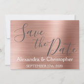Bewaar de datum Trouwroos Goud Roze Folie Save The Date (Voorkant)