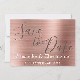 Bewaar de datum Trouwroos Goud Roze Folie Save The Date