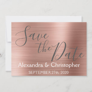 Bewaar de datum Trouwroos Goud Roze Folie Save The Date