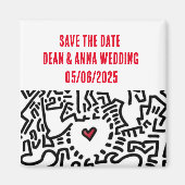 Bewaar de datum trouwuitnodiging hart magneet (Voorkant)