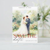 Bewaar de datum Trouwuitnodiging | Romantisch Save The Date (Staand voorkant)