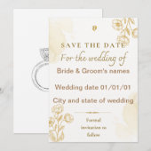 Bewaar de datum trouwuitnodiging save the date (Voorkant / Achterkant)
