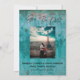 Bewaar de datum |Turquoise Roest Save The Date