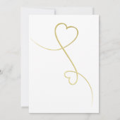 Bewaar de Datum | Twee Elegante Gouden Hartjes Bru Save The Date (Achterkant)