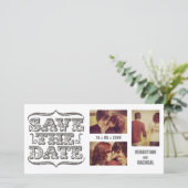 Bewaar de datum Typografie Fotokaart Save The Date (Staand voorkant)