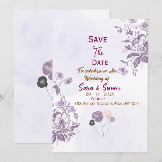 Bewaar de datum uitnodigingen (Voorkant / Achterkant)