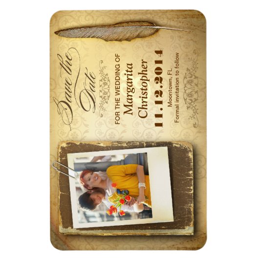 Bewaar de datum unieke fotomagneten Magneet (Verticaal)