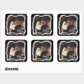 Bewaar de datum | Unieke fototemplate bruiloft Vierkante Sticker (Vel)