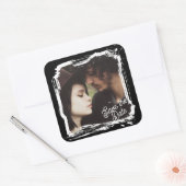 Bewaar de datum | Unieke fototemplate bruiloft Vierkante Sticker (Envelop)
