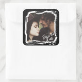 Bewaar de datum | Unieke fototemplate bruiloft Vierkante Sticker (Tas)