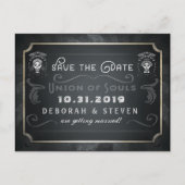 Bewaar de datum Union of Souls Skeletons Wedding Aankondigingskaart (Voorkant)