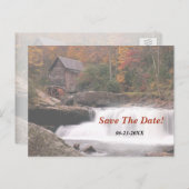 Bewaar de datum van de herfst in het land bruiloft aankondigingskaart (Voorkant / Achterkant)