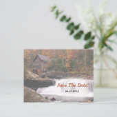 Bewaar de datum van de herfst in het land bruiloft aankondigingskaart (Staand voorkant)