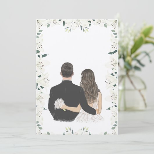 Bewaar de datum van het bruidspaar. kaart (Staand voorkant)