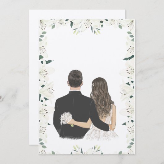 Bewaar de datum van het bruidspaar. kaart (Voorkant / Achterkant)