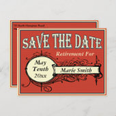  Bewaar de datum van pensionering Aankondigingskaart (Voorkant / Achterkant)