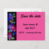 BEWAAR DE DATUM (veelkleurige) cirkels2 Aankondigingskaart (Voorkant / Achterkant)