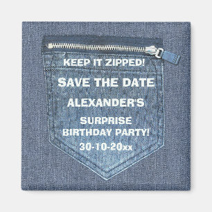 Bewaar de datum Verjaardagsfeestje Houd het Gezipt Magneet