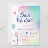 Bewaar de datum verjaardagsuitnodiging save the date (Voorkant)