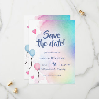 Bewaar de datum verjaardagsuitnodiging save the date