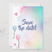 Bewaar de datum verjaardagsuitnodiging save the date (Achterkant)