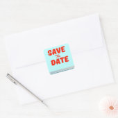 Bewaar de datum vintage Amerikaanse Diner Vierkante Sticker (Envelop)