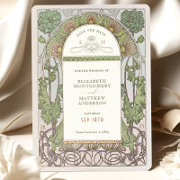 Bewaar de datum Vintage Art Nouveau van Mucha Uitn