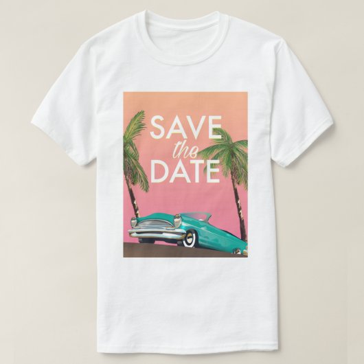 Bewaar de datum Vintage cabriolet Auto T-shirt (Design voorkant)