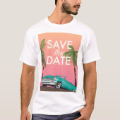 Bewaar de datum Vintage cabriolet Auto T-shirt (Voorkant)