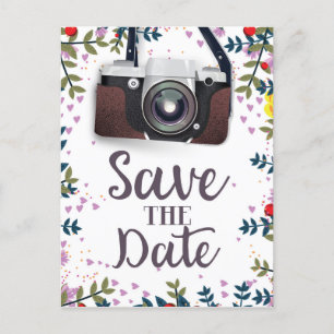 Bewaar de datum Vintage Camera Briefkaart