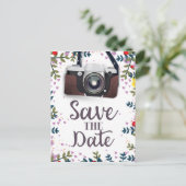 Bewaar de datum Vintage Camera Briefkaart (Staand voorkant)