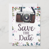 Bewaar de datum Vintage Camera Kaart (Achterkant)