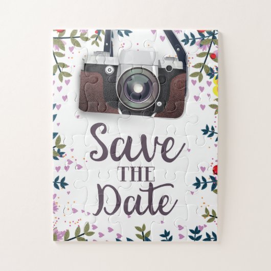 Bewaar de datum Vintage camera Legpuzzel (Verticaal)