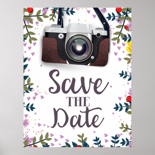 Bewaar de datum Vintage camera Poster (Voorkant)