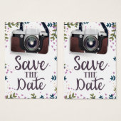 Bewaar de datum Vintage Camera Visitekaartje (Voorkant /achterkant)