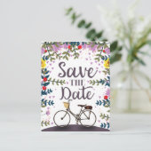 Bewaar de datum vintage fiets briefkaart (Staand voorkant)