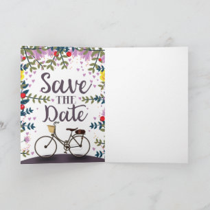 Bewaar de datum vintage fiets notitiekaartje