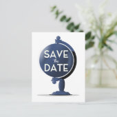 Bewaar de datum vintage globe briefkaart (Staand voorkant)