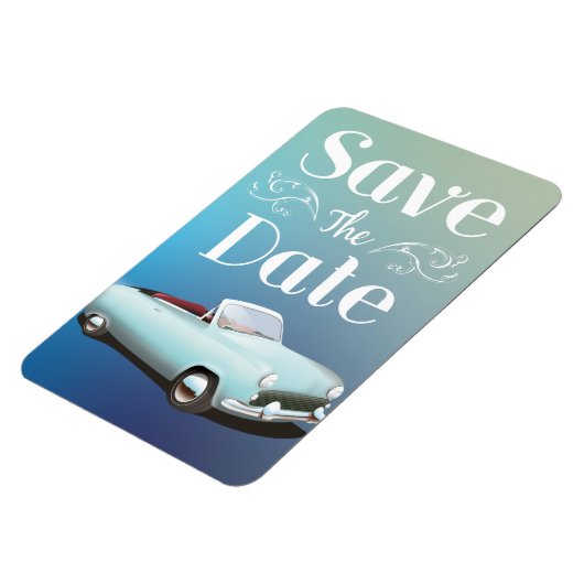 Bewaar de datum Vintage klassieke auto Magneet (Linkerzijde)