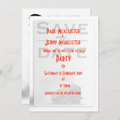 Bewaar de datum vintage locomotief uitnodiging (Voorkant / Achterkant)