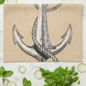 Bewaar de datum vintage Nautical Anchor Theedoek (Gevouwen)