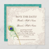 Bewaar de datum - Vintage Pauw & Etsen Save The Date (Voorkant / Achterkant)