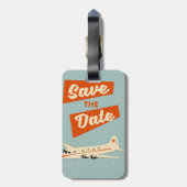 Bewaar de datum vintage reisposter bagagelabel (Achterkant verticaal)