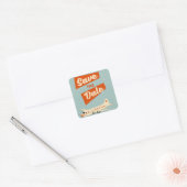 Bewaar de datum vintage reisposter vierkante sticker (Envelop)