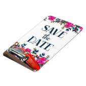 Bewaar de datum vintage rode auto magneet (Linkerzijde)