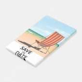 Bewaar de datum vintage strandposter post-it® notes (Schuin)