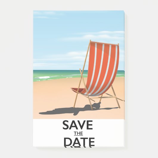 Bewaar de datum vintage strandposter post-it® notes (Voorkant)